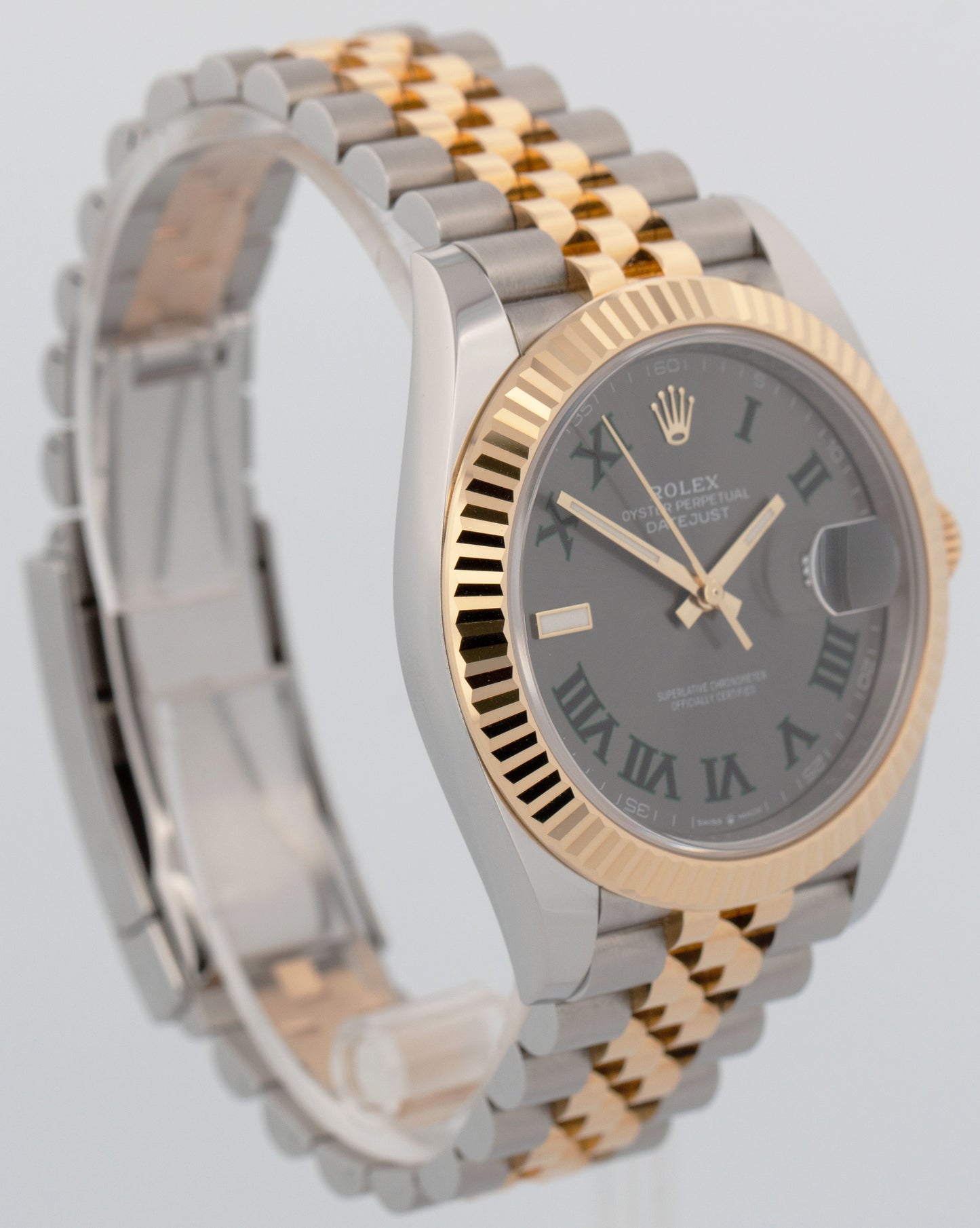 NEW UNWORN PAPERS Rolex DateJust 41mm WIMBLEDON 18K JUBILEE Fluted 126333 BOX