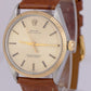 MINT 1972 Rolex Oyster Perpetual 34mm 1005 Champagne 18K Fluted Automatic Watch