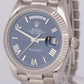 MINT PAPERS Rolex Day-Date President 40mm BLUE ROMAN 18K White Gold 228239 BOX