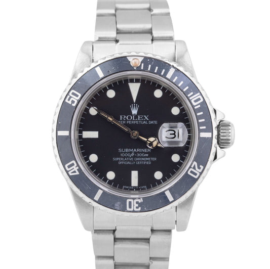 1984 Rolex Submariner Date MATTE DIAL 16800 40mm Steel Oyster Automatic Watch