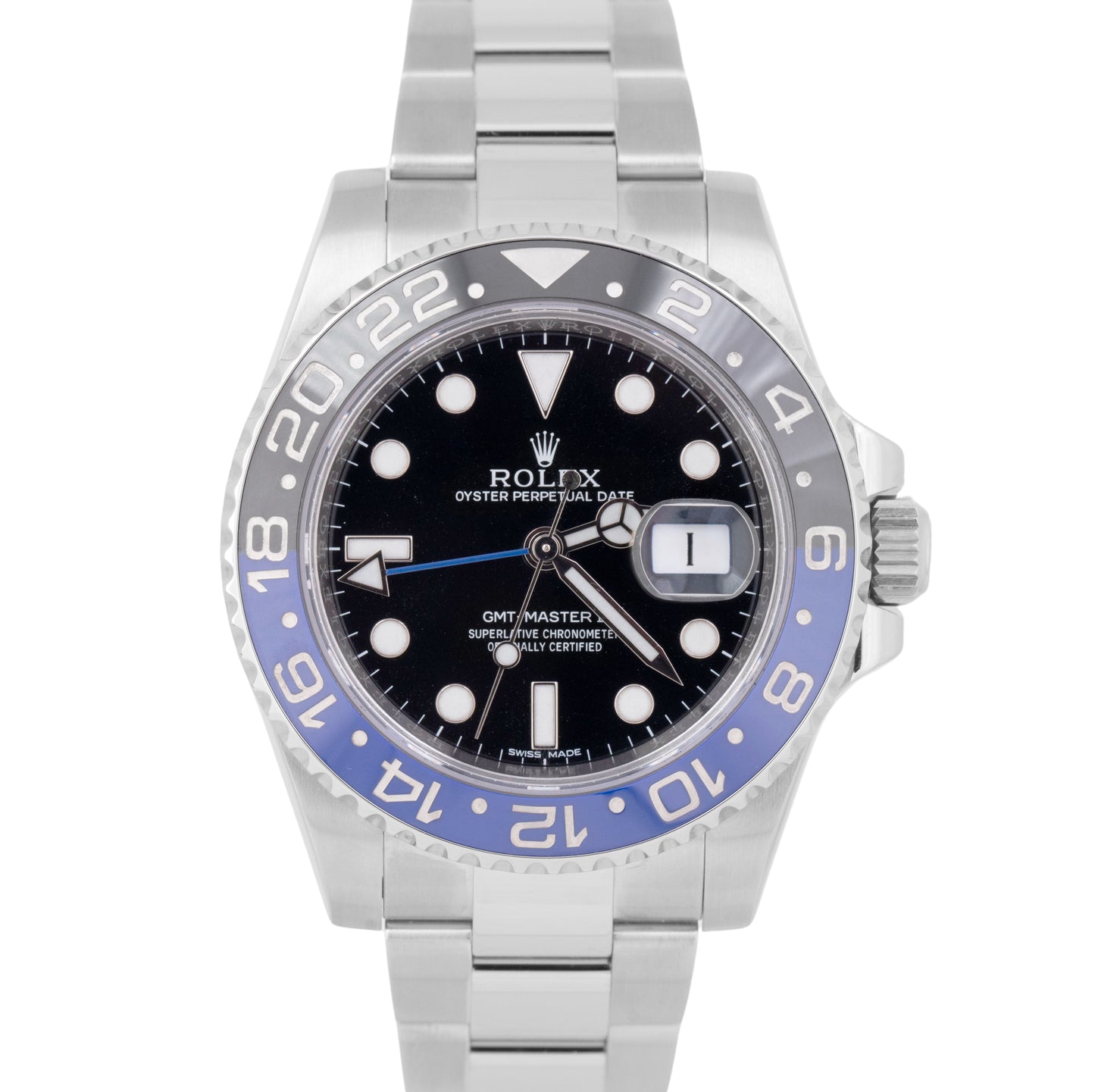 MINT PAPERS Rolex GMT-Master II 40mm BATMAN 116710 BLNR Blue Black Watch BOX