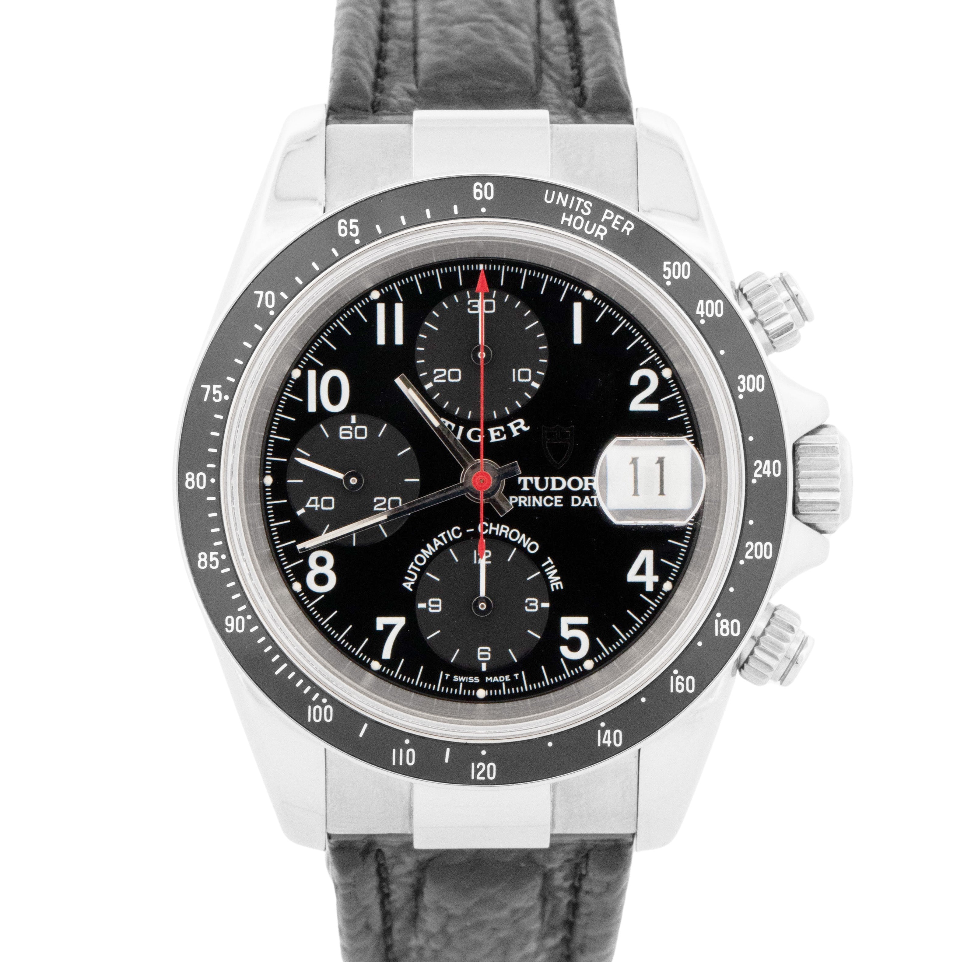 PAPERS Tudor Prince Date Tiger Black Chronograph 79260 40mm