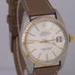 MINT 1978 Rolex DateJust 36mm Two-Tone Steel Yellow Gold Silver Leather 16013
