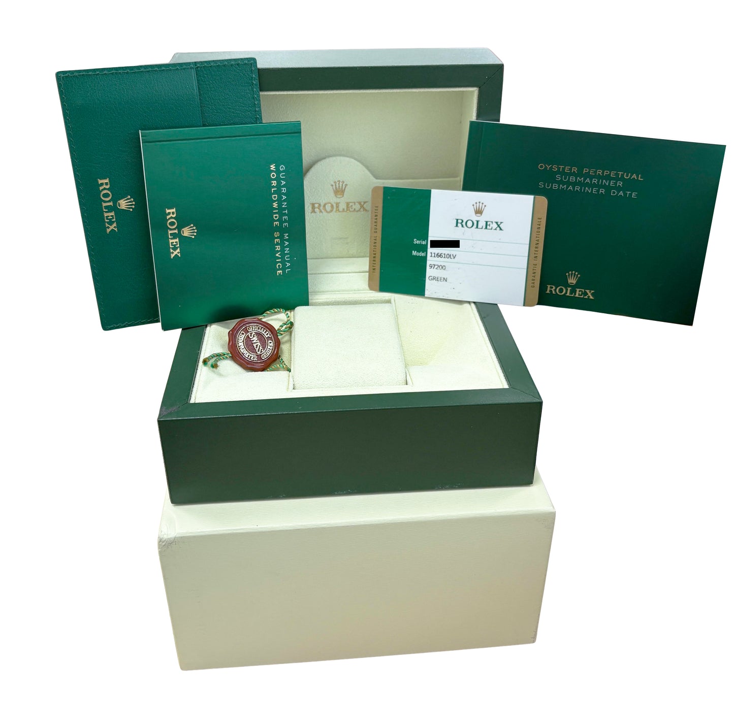 PAPERS Rolex Submariner HULK Ceramic Stainless Green 40mm 116610 LV Watch BOX