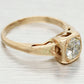 Antique 0.50ct Diamond Solitaire Ring | Square Bezel Set - 14k Yellow Gold