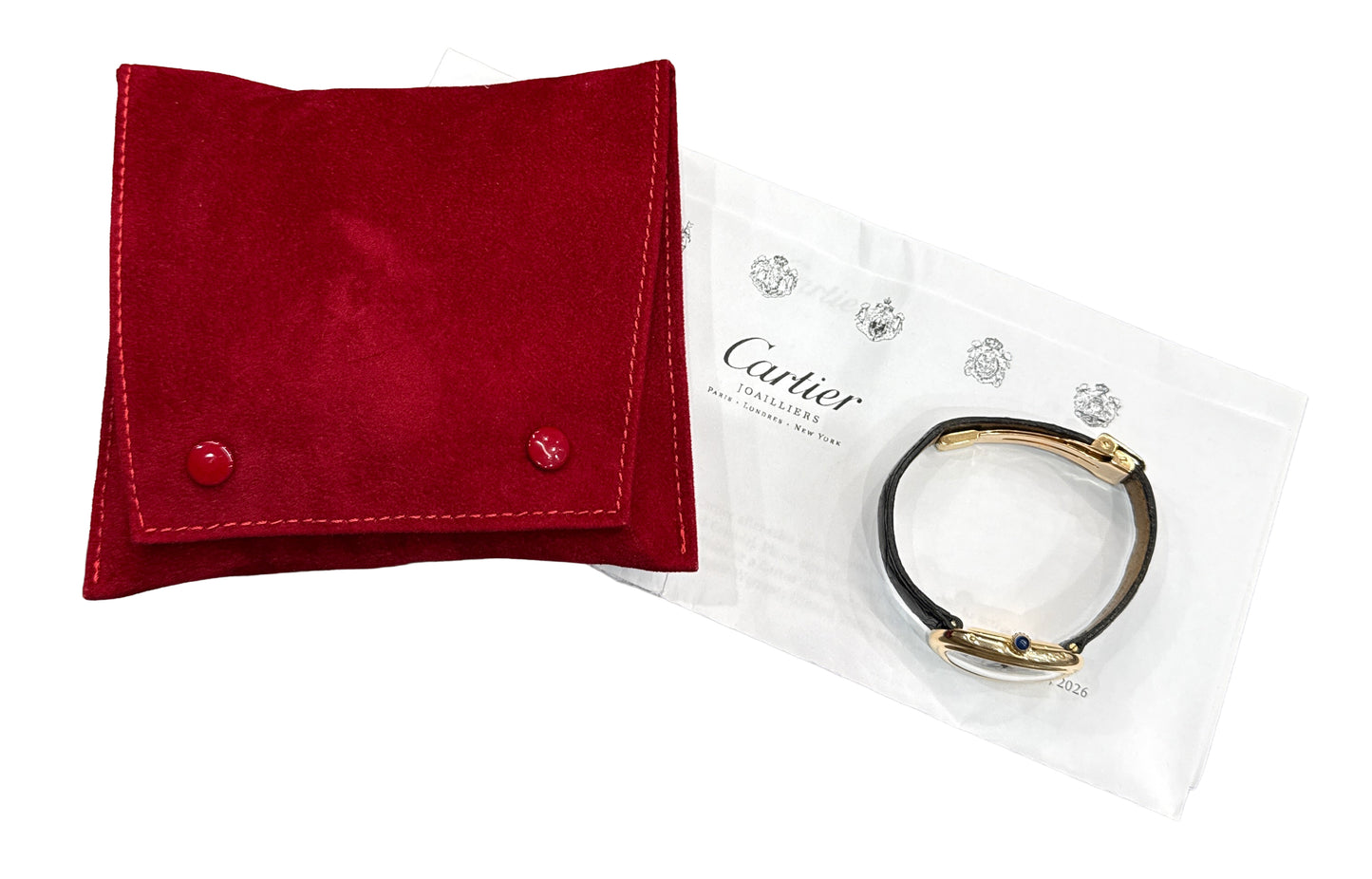 2026 SERVICE Cartier Baignoire 18K Yellow Gold 22mm White Roman Quartz 78094