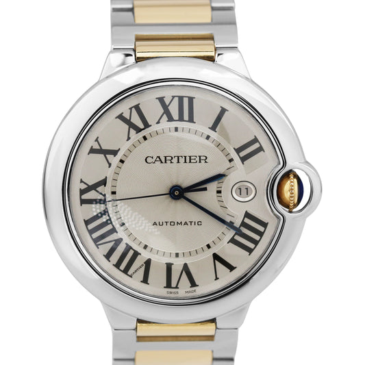 MINT Cartier Ballon Bleu SILVER 18K Rose Gold Stainless 42mm 3001 W2BB0031 Watch