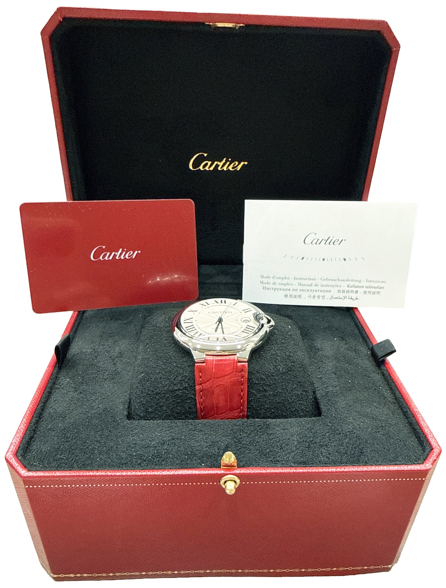 2023 PAPERS Cartier Ballon Bleu SILVER Automatic 42mm 3765 W69016Z4 Watch BOX