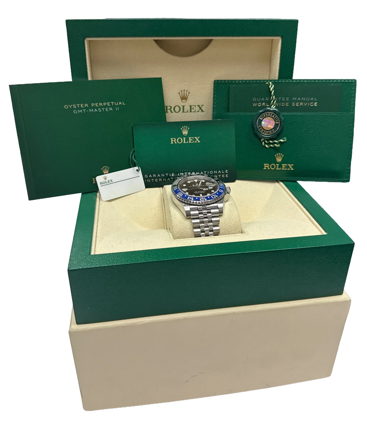 2021 PAPERS Rolex GMT-Master II BATGIRL Blue Steel JUBILEE 40mm 126710 BLNR BOX