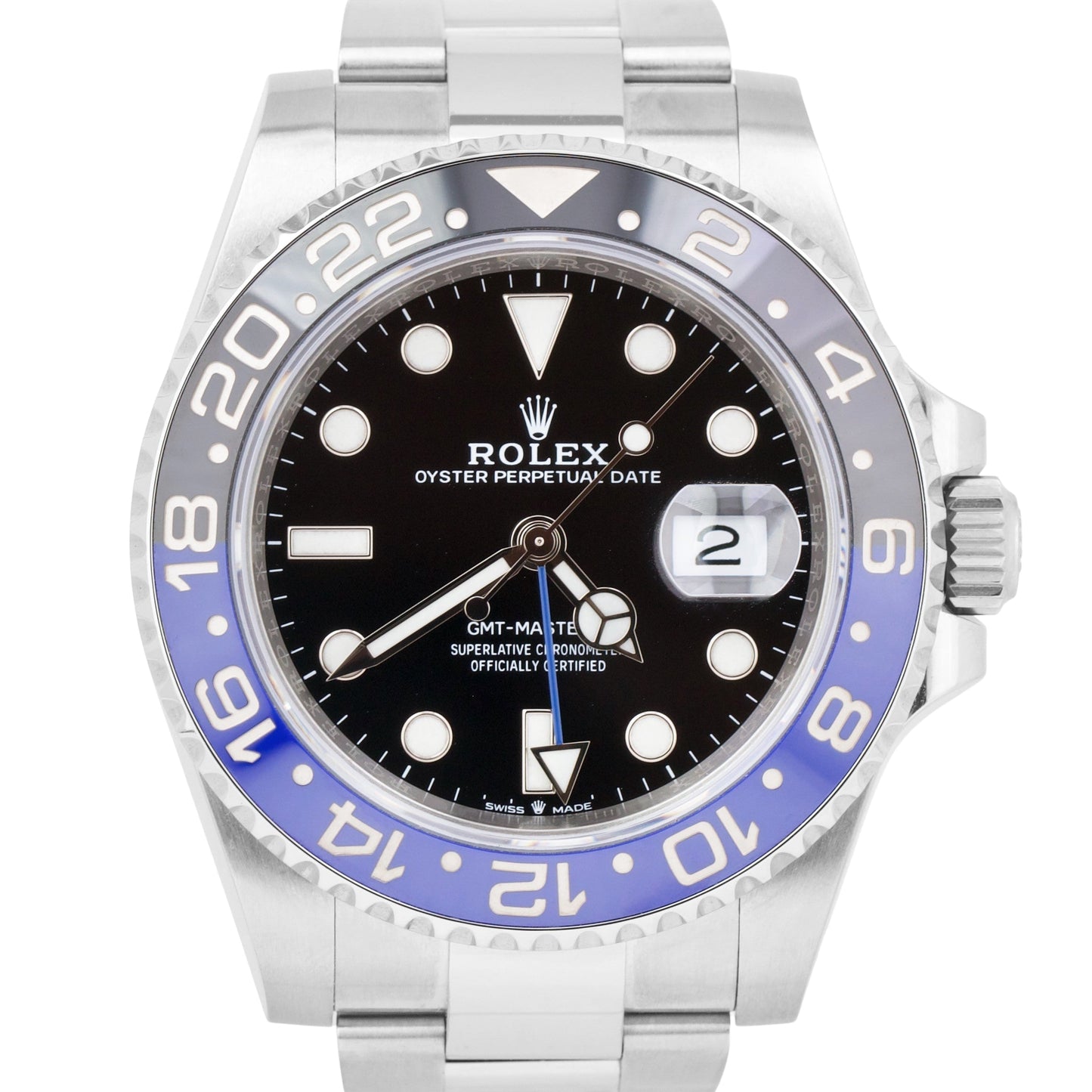 MINT 2022 PAPERS Rolex GMT-Master II BATMAN 40mm Steel Oyster 126710 BLNR B+P