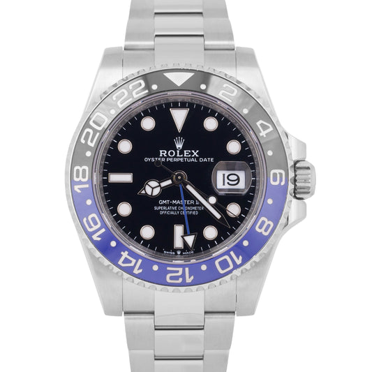 2023 PAPERS Rolex GMT-Master II BATMAN Blue Black Oyster 40mm 126710 BLNR BOX