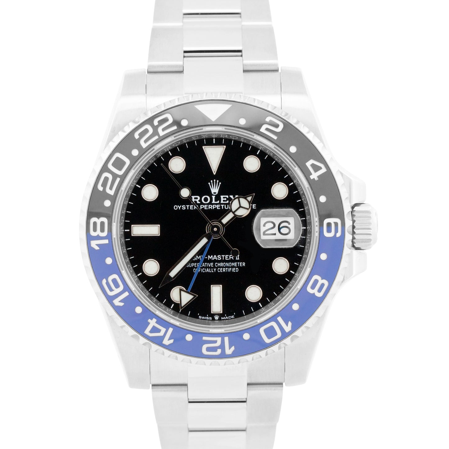 2022 PAPERS Rolex GMT-Master II BATMAN 40mm Steel Blue OYSTER 126710 BLNR BOX