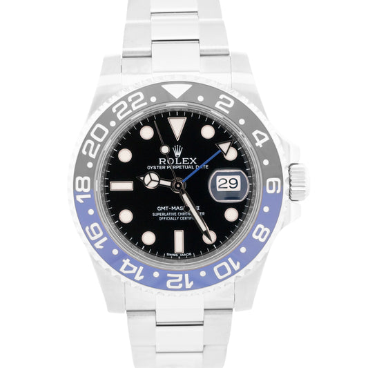 PAPERS Rolex GMT-Master II BATMAN Blue Black Steel Ceramic 40mm 116710 BLNR BOX