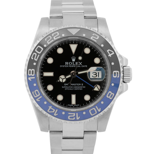 Rolex GMT-Master II BATMAN Blue Black Steel Ceramic Oyster 40mm 116710 LN Watch
