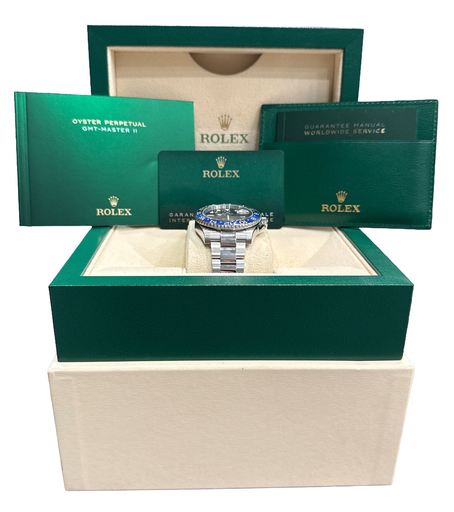 2022 PAPERS Rolex GMT-Master II BATMAN 40mm Steel Blue OYSTER 126710 BLNR BOX