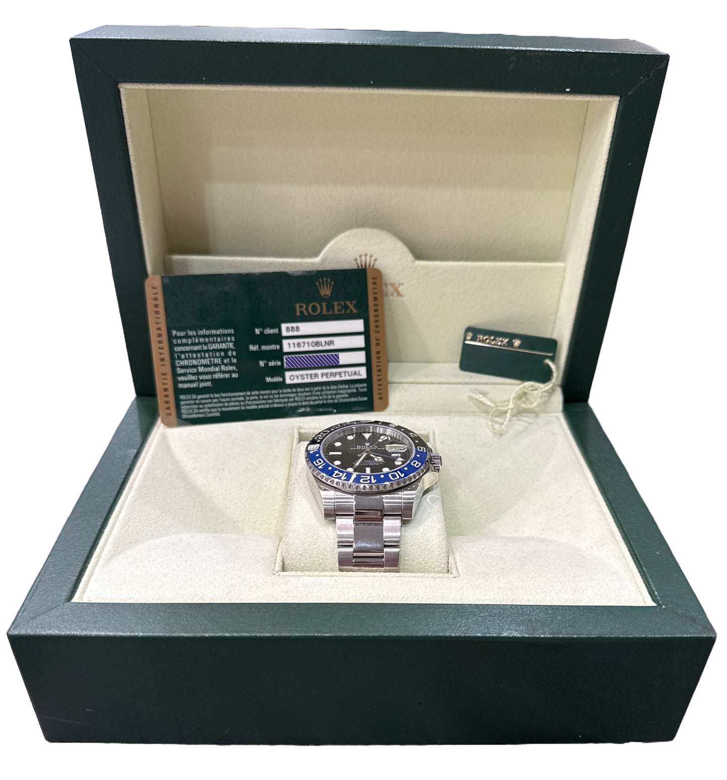 MINT PAPERS Rolex GMT-Master II BATMAN Ceramic Black Blue 40mm 116710 BLNR BOX