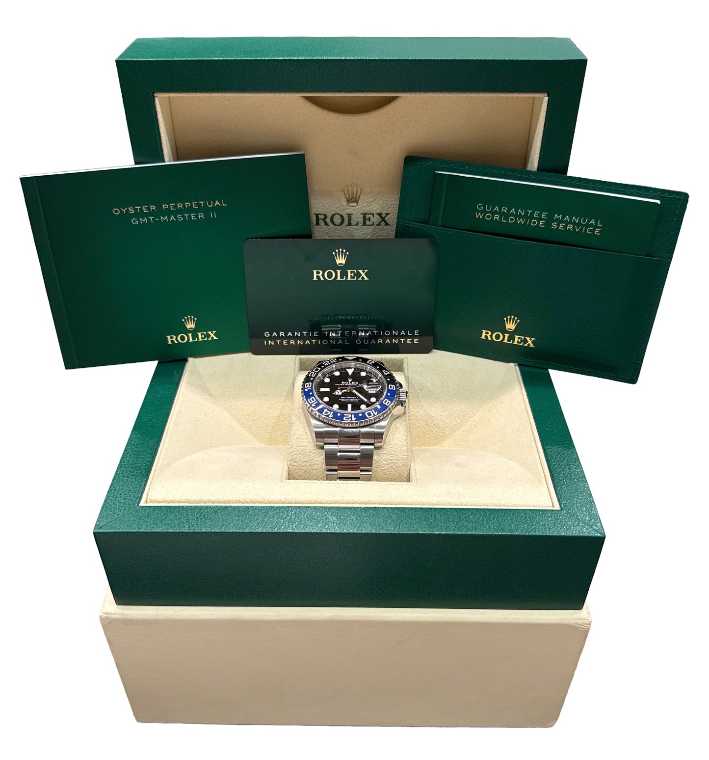 2022 PAPERS Rolex GMT-Master II BATMAN Blue Black 40mm OYSTER 126710 BLNR BOX