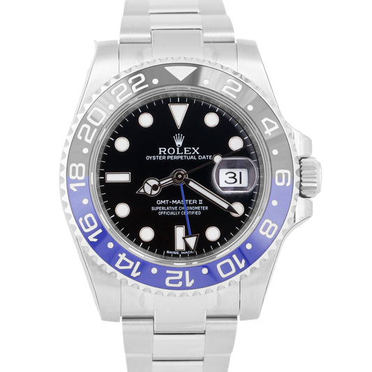 NEW STICKERED NOS PAPERS Rolex GMT-Master II BATMAN Blue 40mm 116710 BLNR BOX