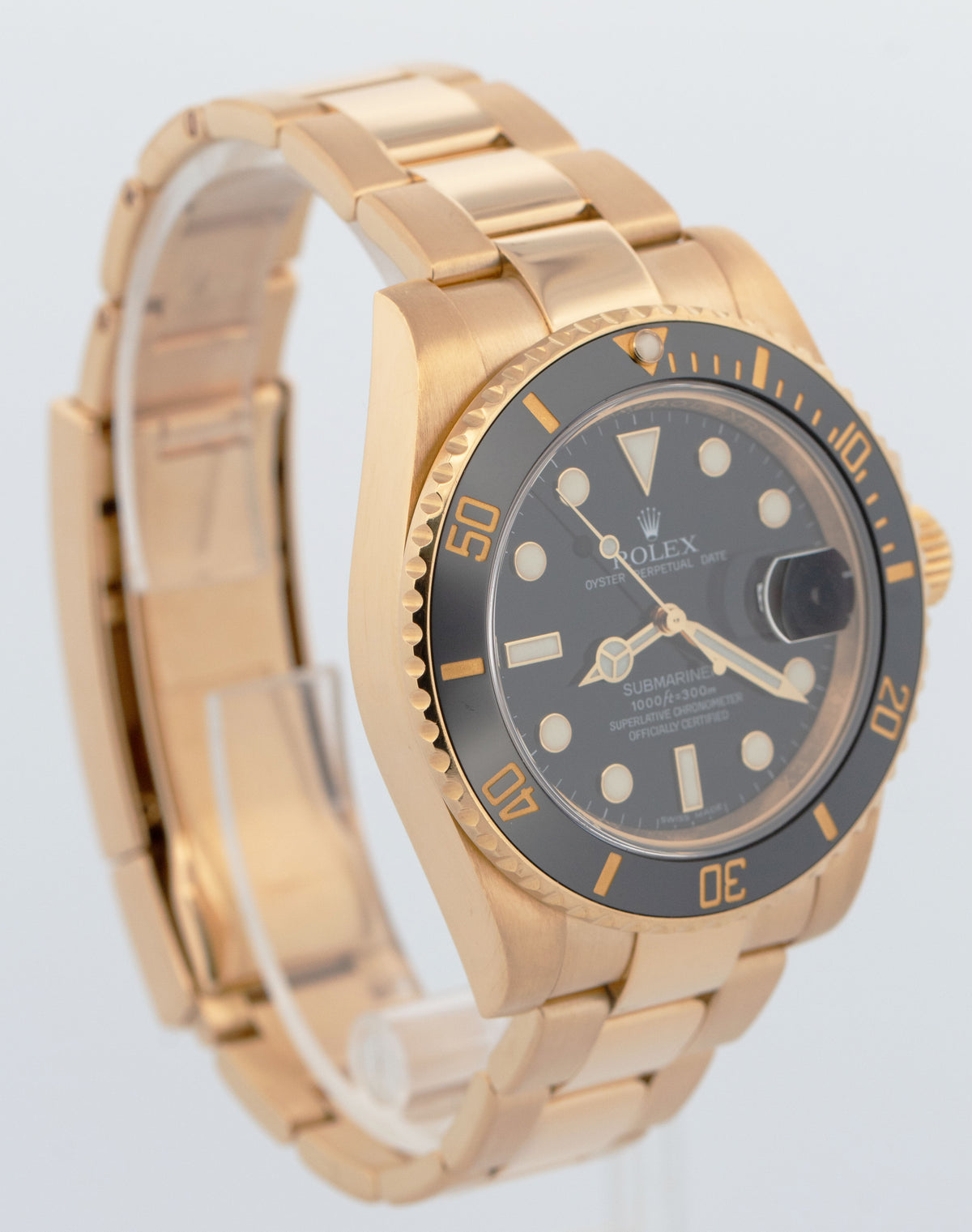 Rolex Submariner Date 40 Ceramic Black 18K Yellow Gold 40mm 116618 LN Watch