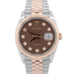 2021 PAPERS Rolex DateJust CHOCOLATE DIAMOND 18k Rose JUBILEE 36mm 126231 BOX