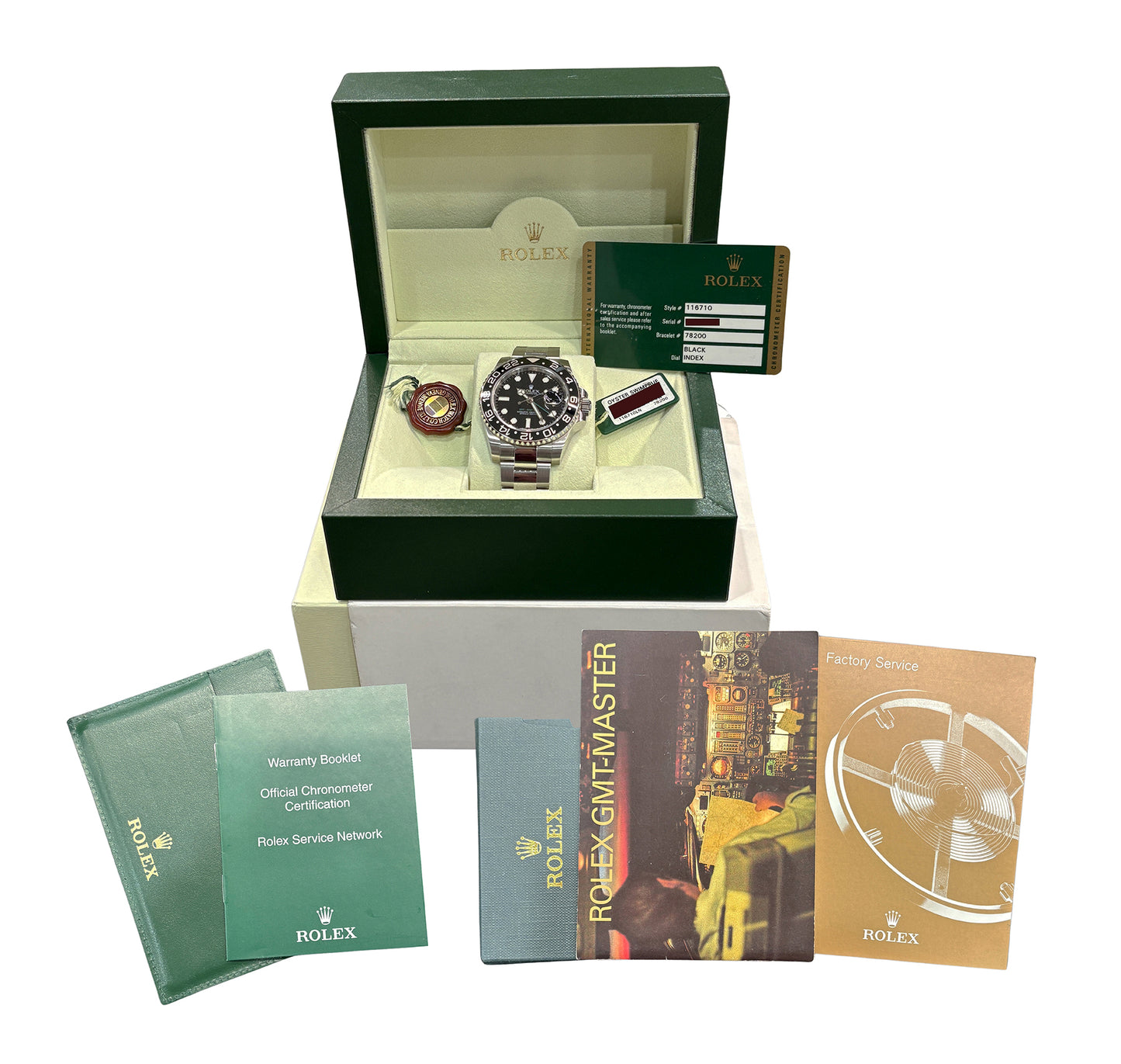 PAPERS Rolex GMT-Master II RANDOM SERIAL Black Ceramic 40mm 116710 LN Watch BOX