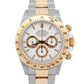 1996 Rolex Daytona Cosmograph WHITE Two-Tone 18K Yellow Gold Steel Watch 16523