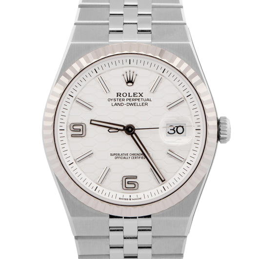 NEW JUNE 2026 PAPERS Rolex Land-Dweller 40mm WHITE 18K Gold Stainless 127334 BOX