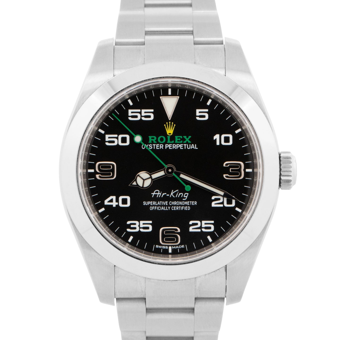 2020 PAPERS Rolex Air-King 40mm Green Black Stainless Steel Watch 116900 BOX