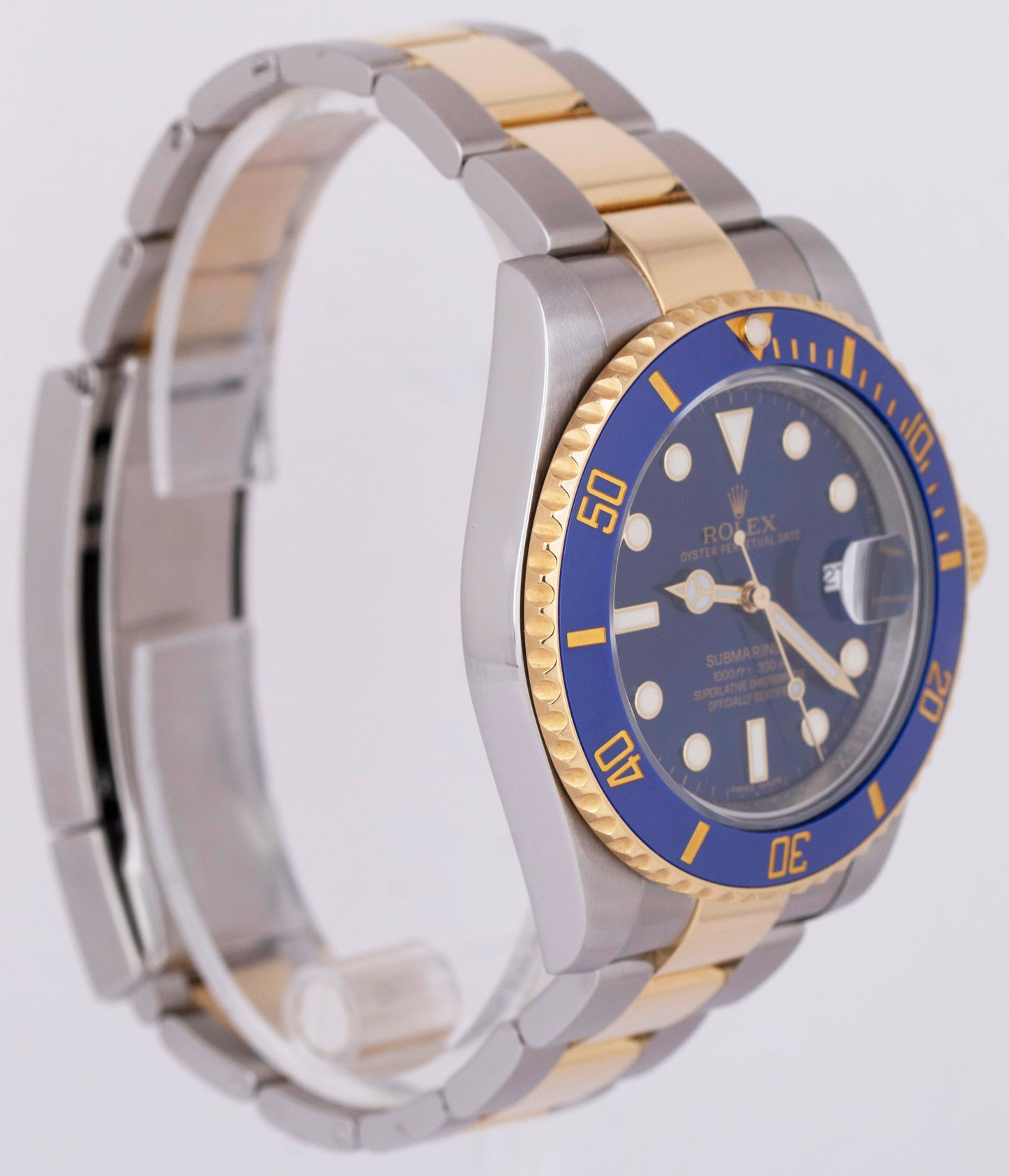 MINT 2018 PAPERS Rolex Submariner Ceramic 40mm Two-Tone Sunburst Blue 116613 BOX