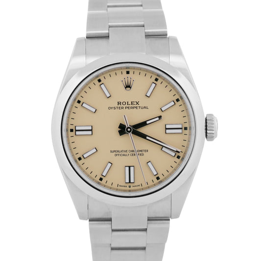 2026 PAPERS Rolex Oyster Perpetual 41 BEIGE DIAL Stainless Steel 41mm 134300 BOX