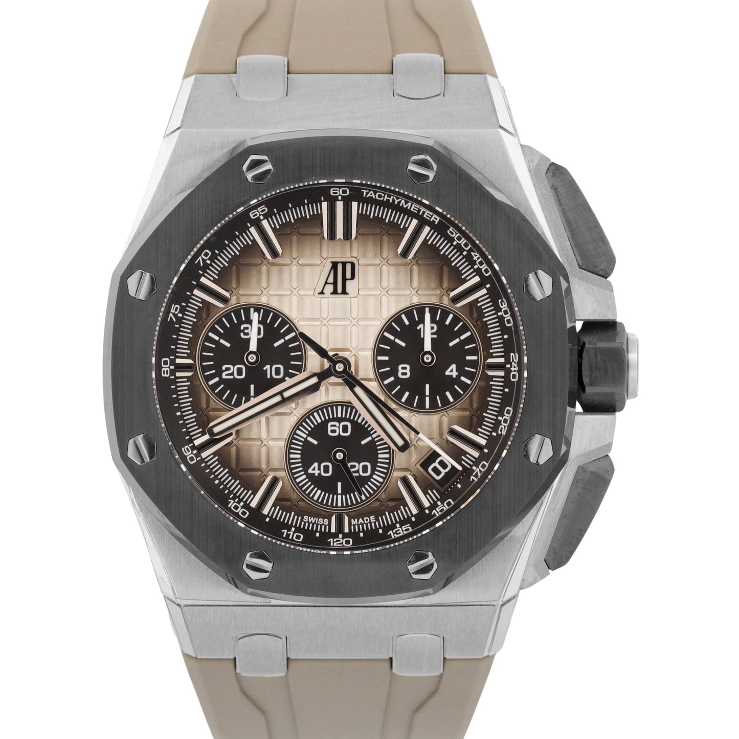 2025 SERVICE PAPERS Audemars Piguet Royal Oak Offshore TAUPE 43mm 26420SO BOX