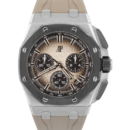 2025 SERVICE PAPERS Audemars Piguet Royal Oak Offshore TAUPE 43mm 26420SO BOX