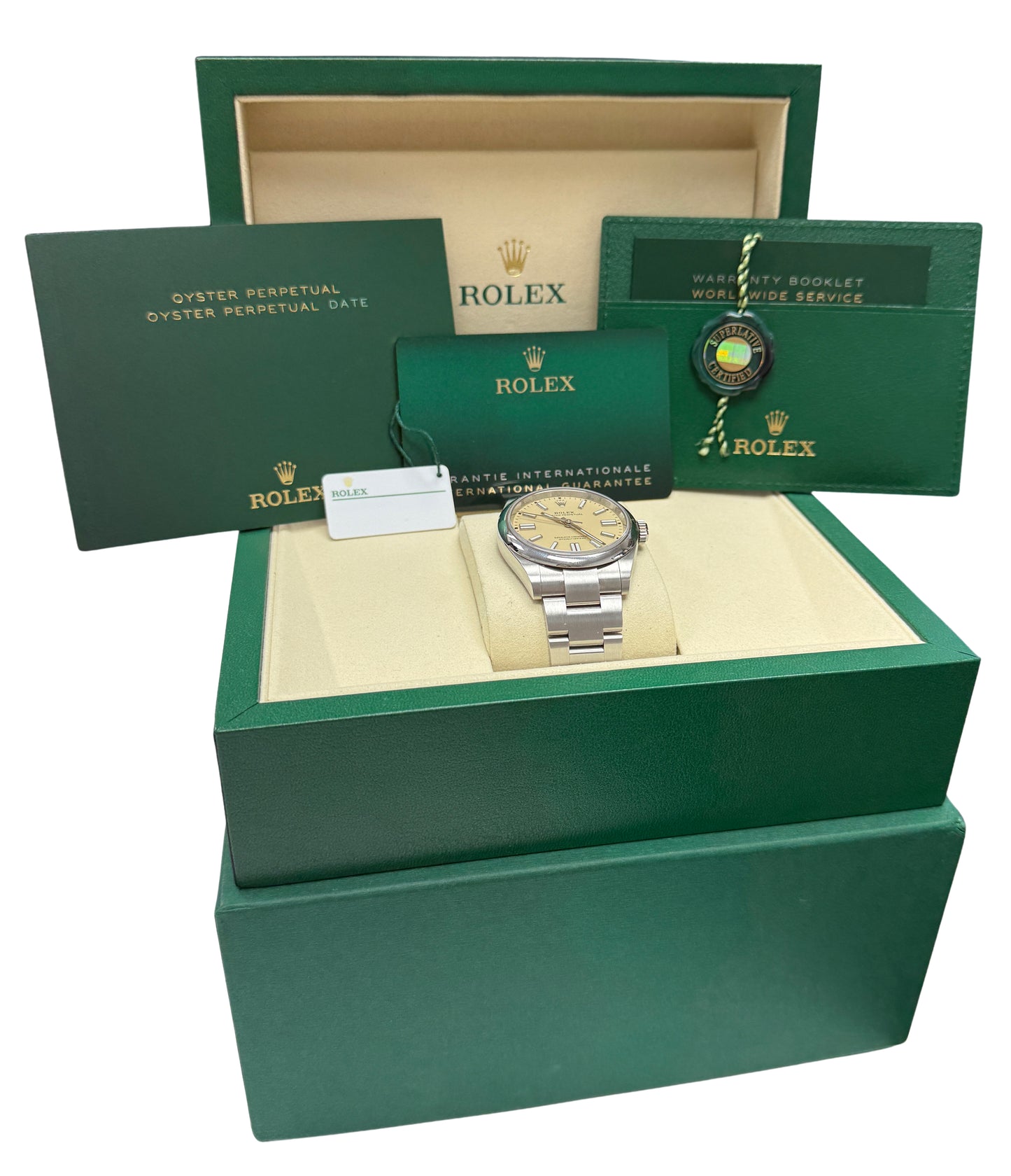 2026 PAPERS Rolex Oyster Perpetual 41 BEIGE DIAL Stainless Steel 41mm 134300 BOX