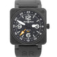 Bell & Ross GMT Matte Black PVD Stainless Steel 46mm Automatic Rubber BR01-93