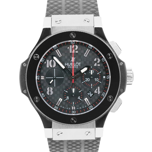 PAPERS Hublot Big Bang BLACK Stainless Steel 44mm Rubber 301.SB.131.RX Watch BOX