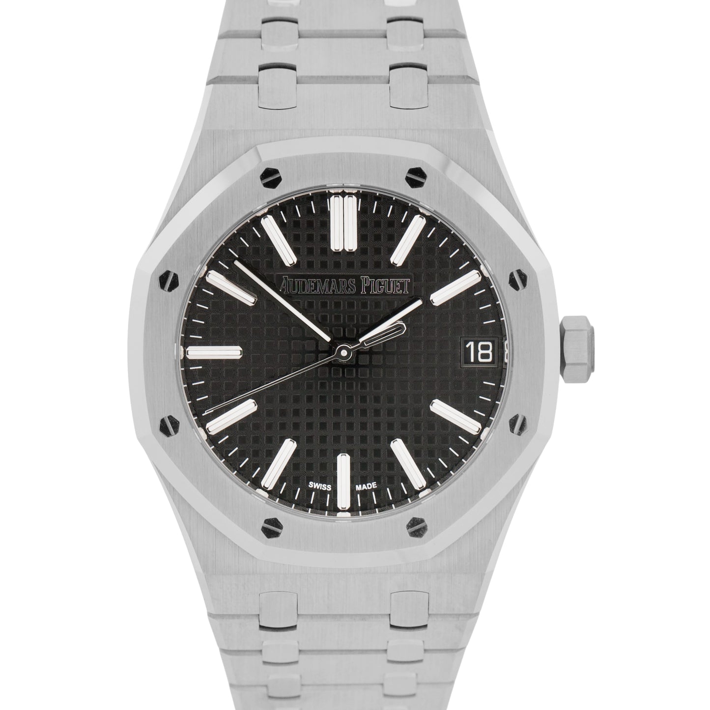 NEW PAPERS Audemars Piguet Royal Oak BLACK 41mm Steel 15510ST.OO.1320ST.02 BOX