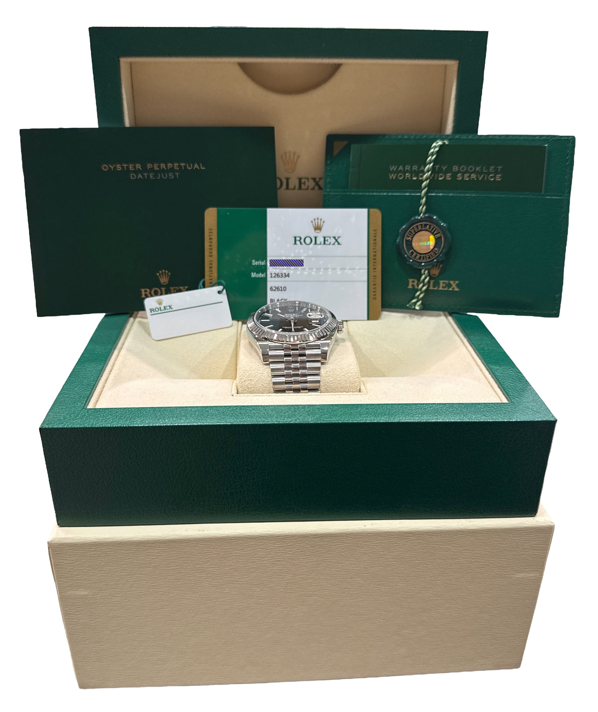2020 Rolex DateJust 126334 Black Diamond Steel 18K Jubilee 41mm Watch Box Papers