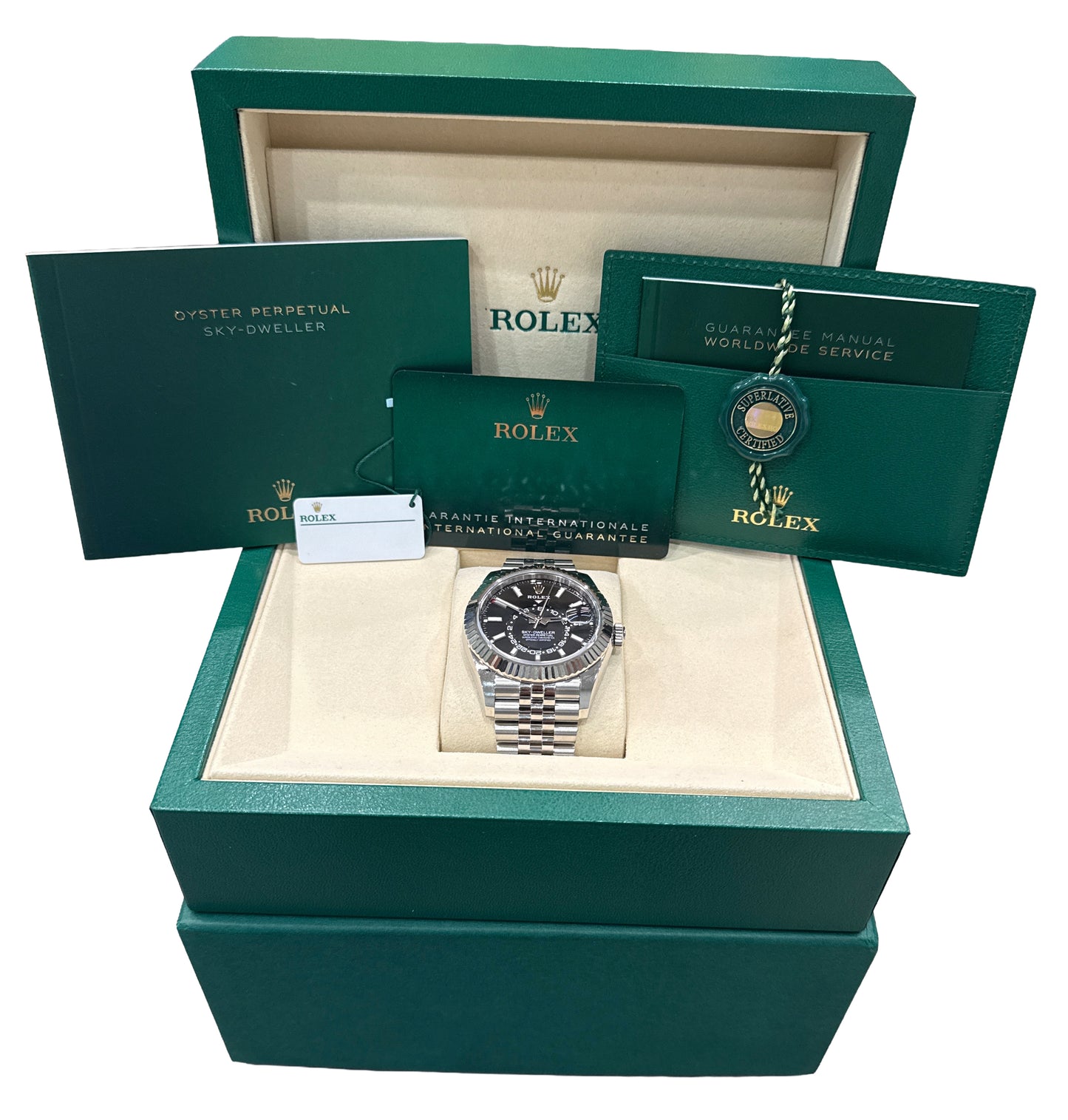 NEW 2026 PAPERS Rolex Sky-Dweller BLACK 42mm JUBILEE Steel 18K Gold 336934 BOX