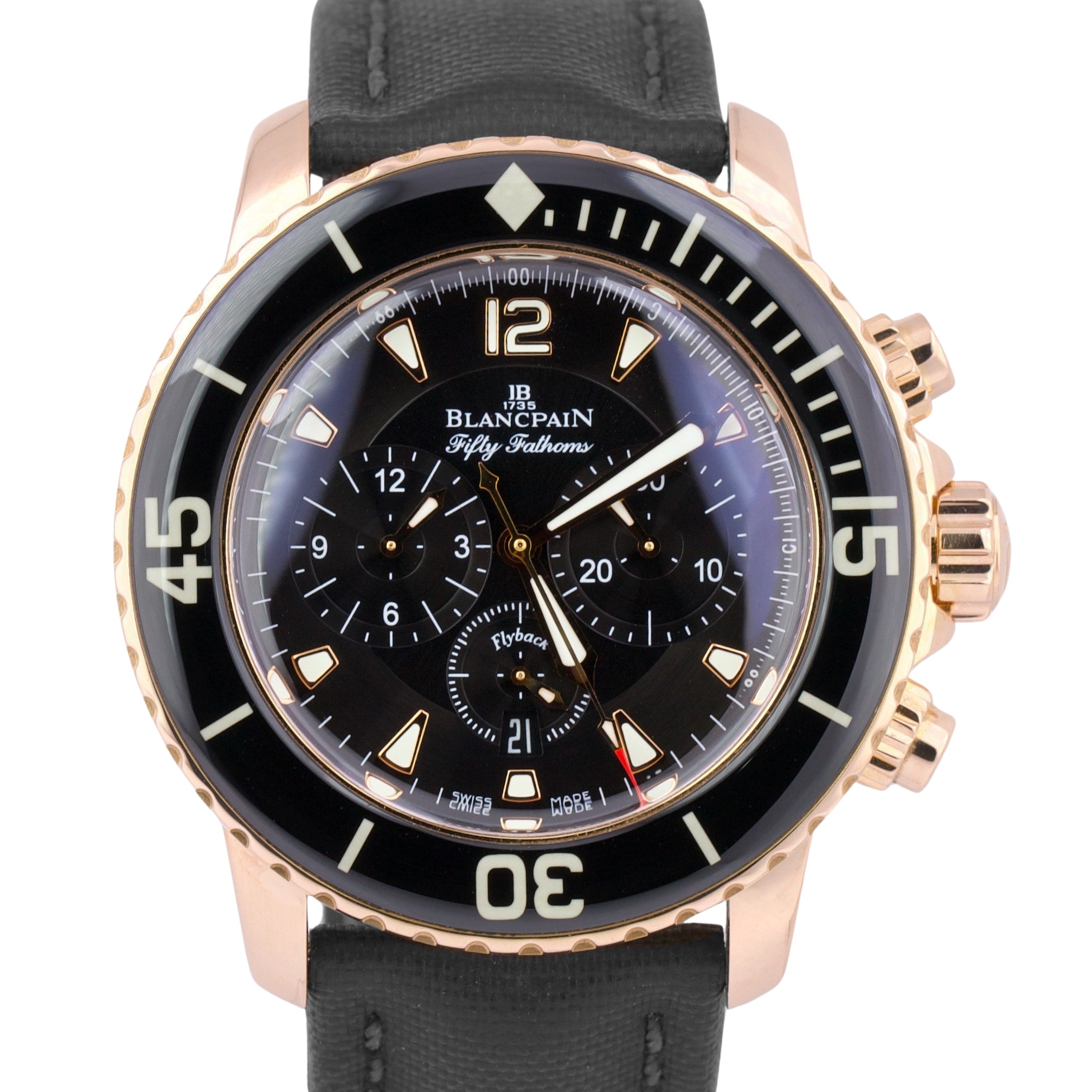 PAPERS Blancpain Fifty Fathoms Flyback 5085F 3630 52 18K Rose Gold