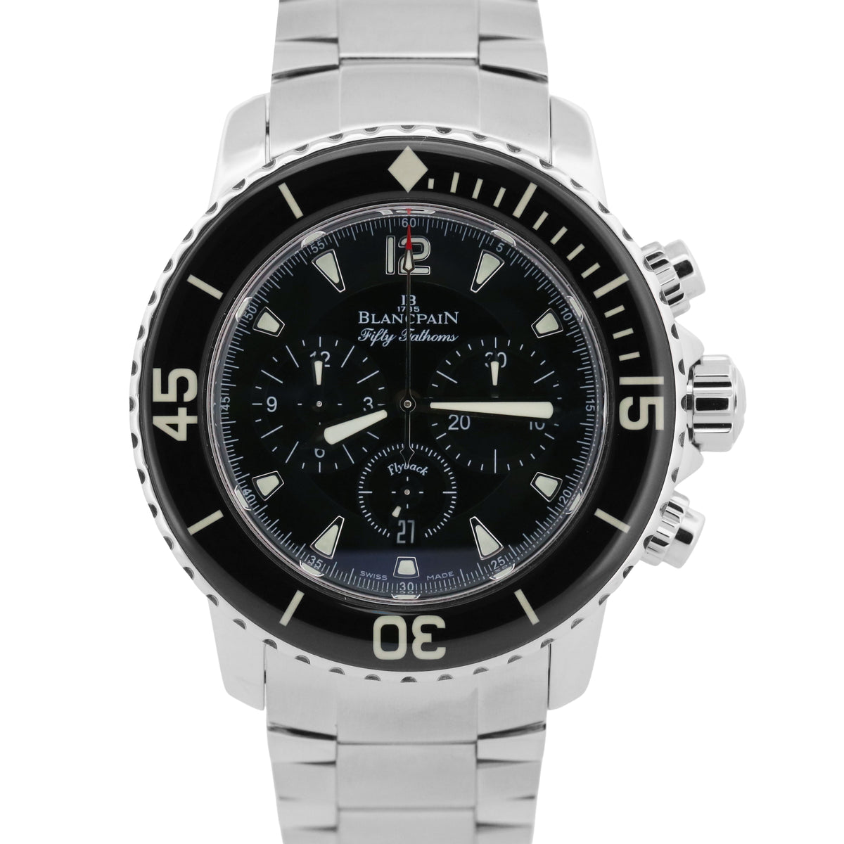 Blancpain Fifty Fathoms Flyback 5085F-1130-52A Steel Black 45mm Watch Box Papers