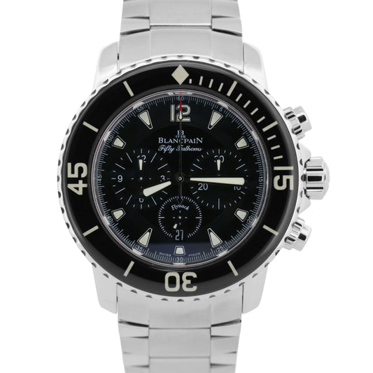 Blancpain Fifty Fathoms Flyback 5085F-1130-52A Steel Black 45mm Watch Box Papers