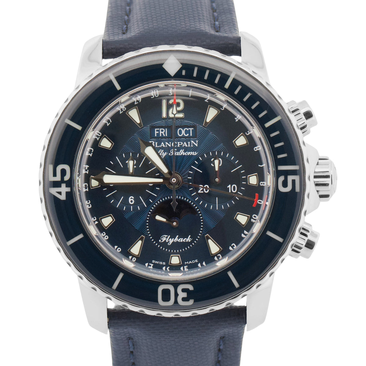 Blancpain Fifty Fathoms Flyback 5066F-1140-52B Steel Blue 45mm Watch Box Papers