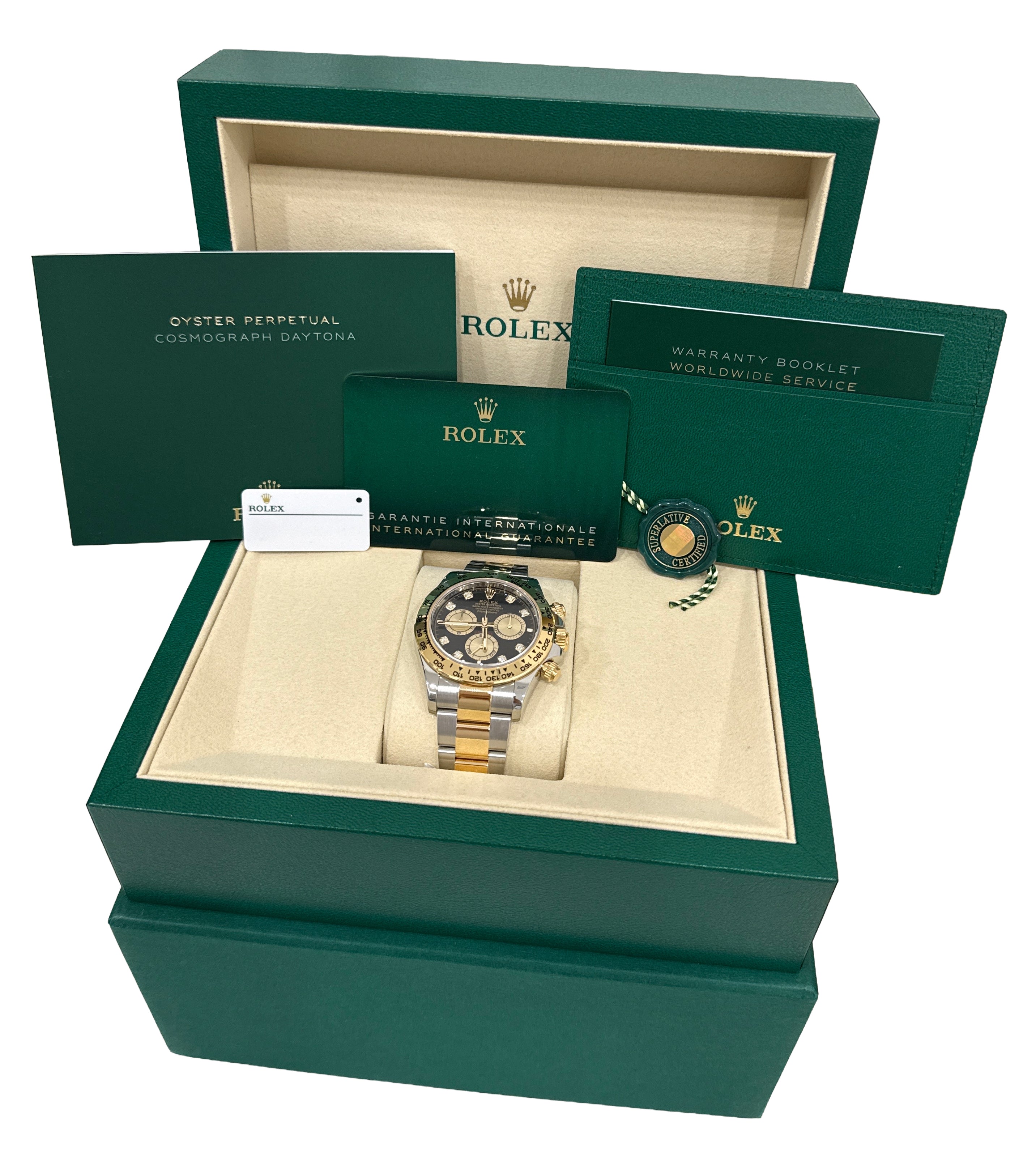 2026 PAPERS Rolex Daytona FACTORY BLACK DIAMOND 18K Gold Steel