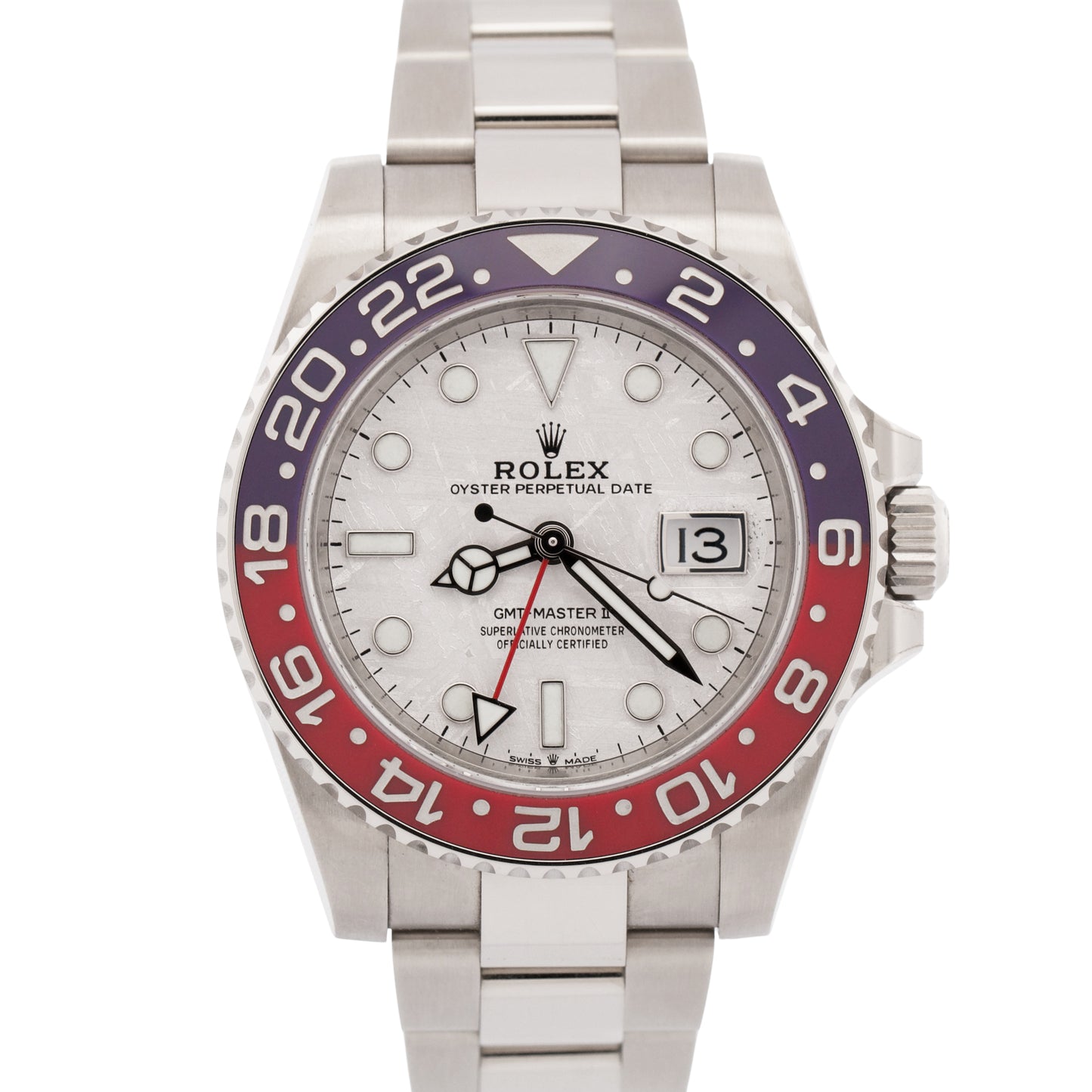 UNPOLISHED 2022 PAPERS Rolex GMT-Master II PEPSI METEORITE 18K 126719 BLRO BOX