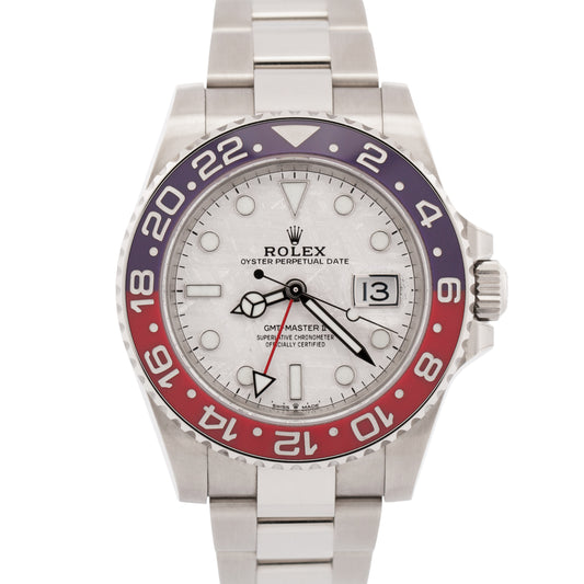 UNPOLISHED 2022 PAPERS Rolex GMT-Master II PEPSI METEORITE 18K 126719 BLRO BOX