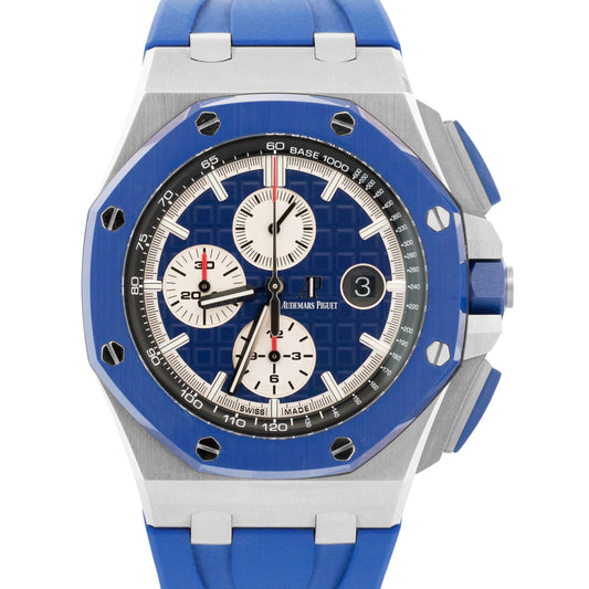 PAPERS Audemars Piguet Royal Oak Offshore BLUE Rubber Steel 44mm 26400SO BOX
