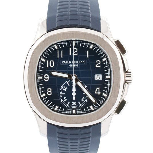 2022 PAPERS Patek Philippe Aquanaut BLUE 18K White Gold 42.2mm 5968G-001 BOX