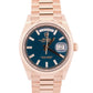 2024 PAPERS Rolex Day-Date President BLUE BAGUETTE DIAMOND 36mm 18K 128235 BOX