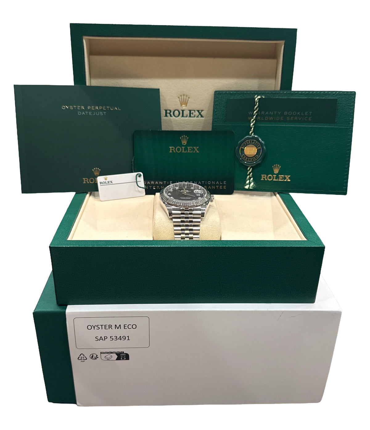 2025 Rolex DateJust 126334 Blue Diamond Steel 18K Jubilee 41mm Watch Box Papers