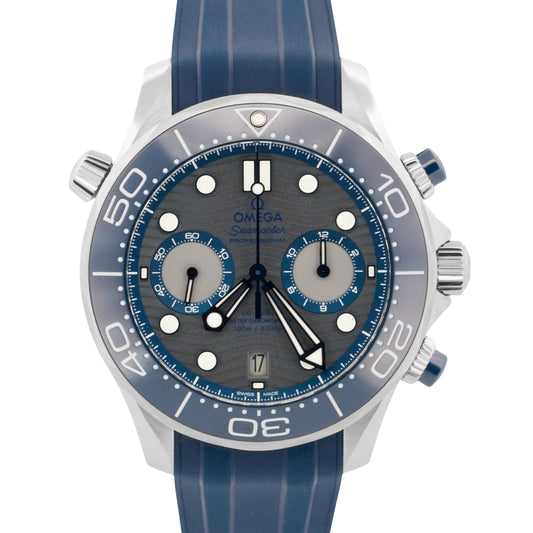 2021 PAPERS Omega Seamaster Diver BLUE GRAY Steel 44mm 210.30.44.51.06.001 BOX